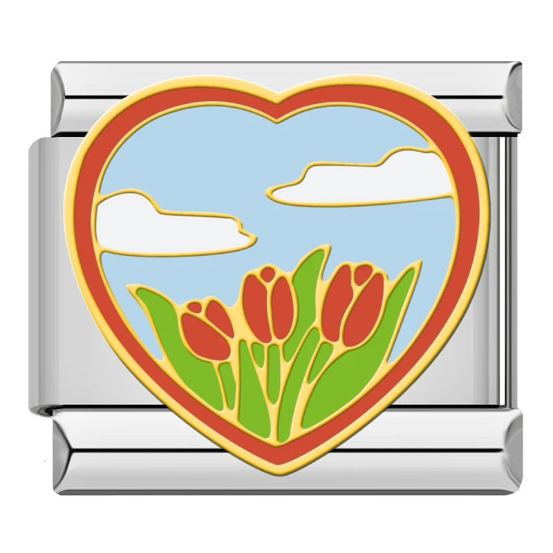 Charm Coração e Rosas