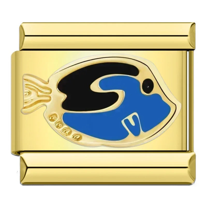 Charm Peixinho Azul Gold