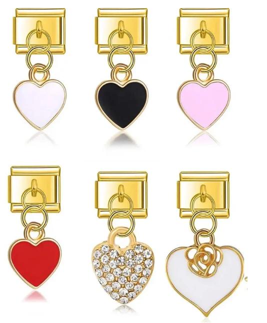 Charms Pendant Corações Gold