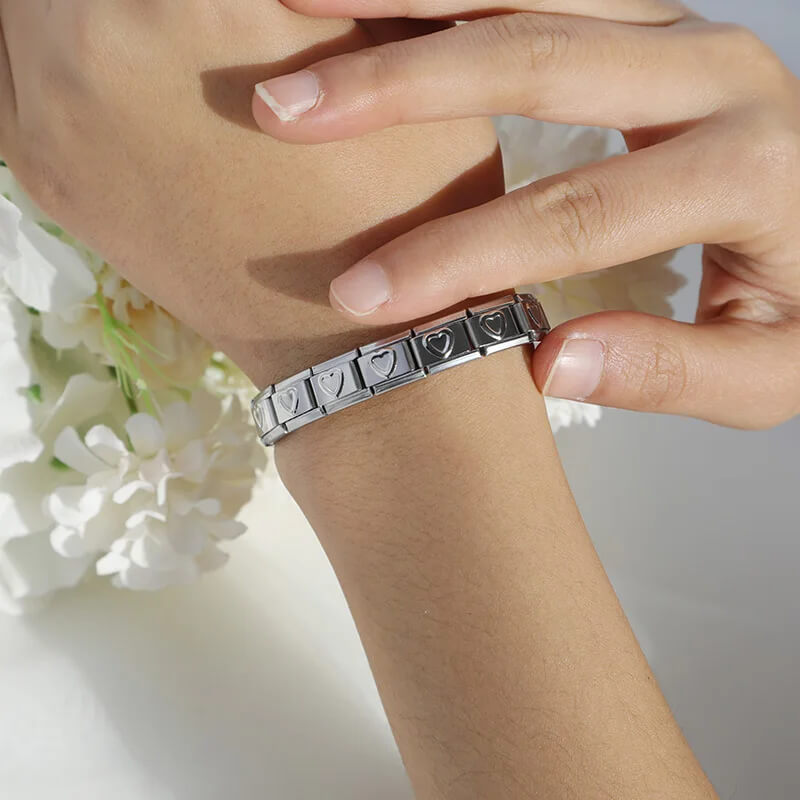 Pulseira Charms Italiana de Coração