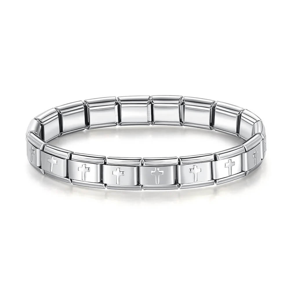Pulseira Italiana de Charms Cruz