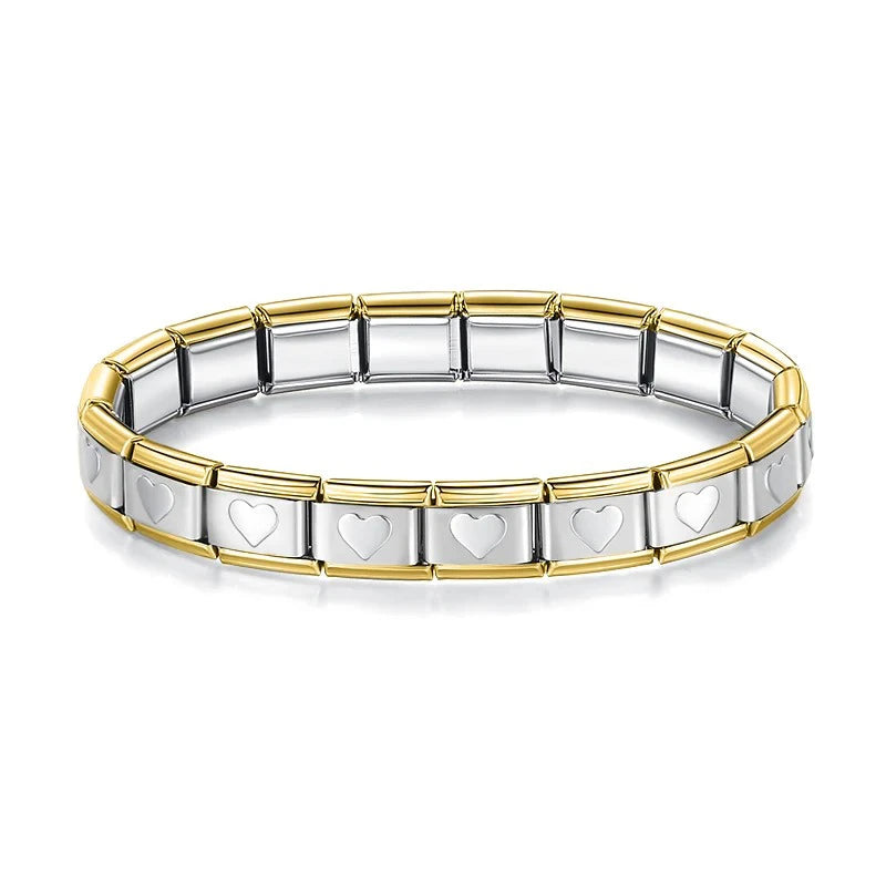 Pulseira Italiana de Charms Heart Silver Line