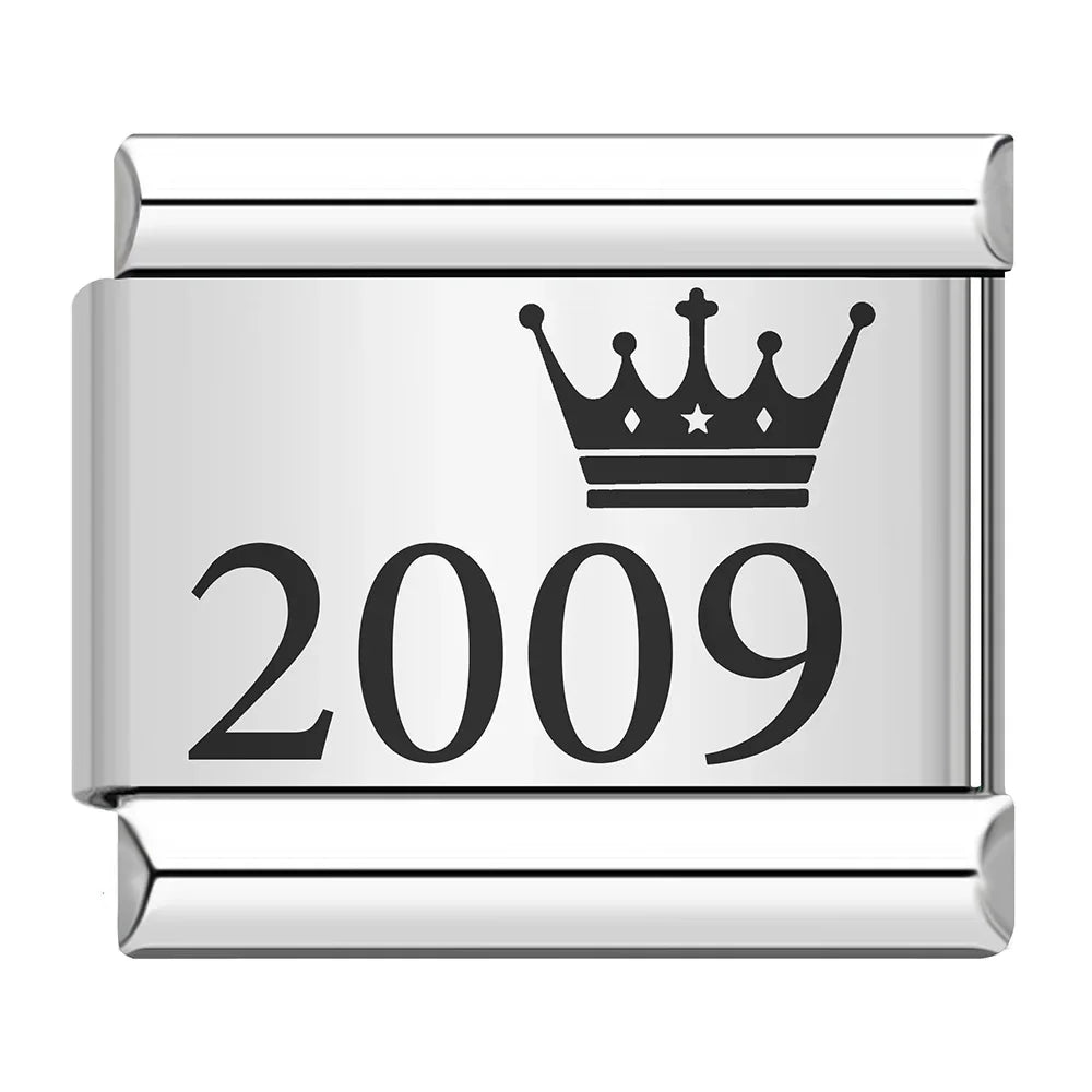 Charm Ano com Coroa 1990 a 2010 Prata