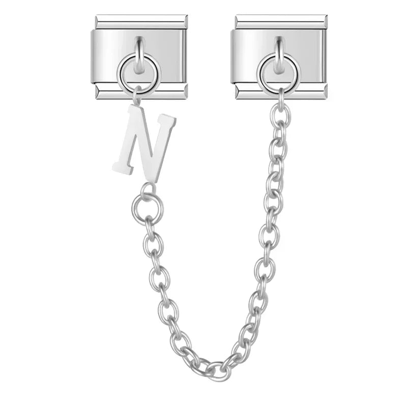 Charm Duplo Corrente Letras A até Z Prata