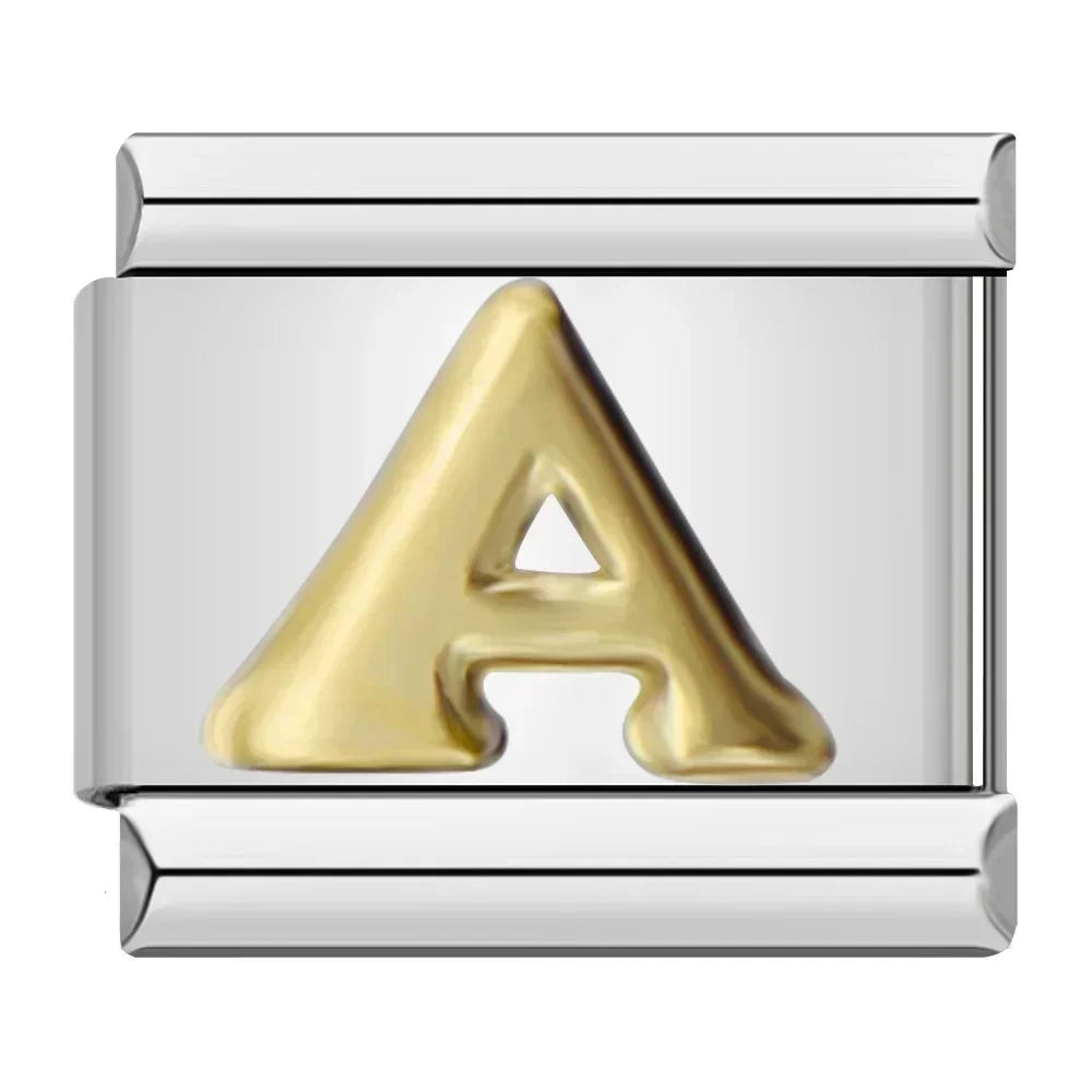Charms Letras Dourada A Até Z Prata