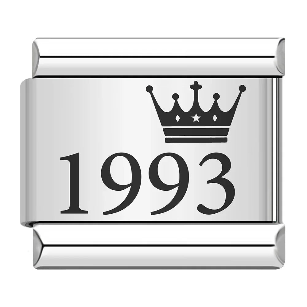 Charm Ano com Coroa 1990 a 2010 Prata