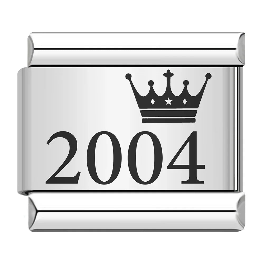 Charm Ano com Coroa 1990 a 2010 Prata