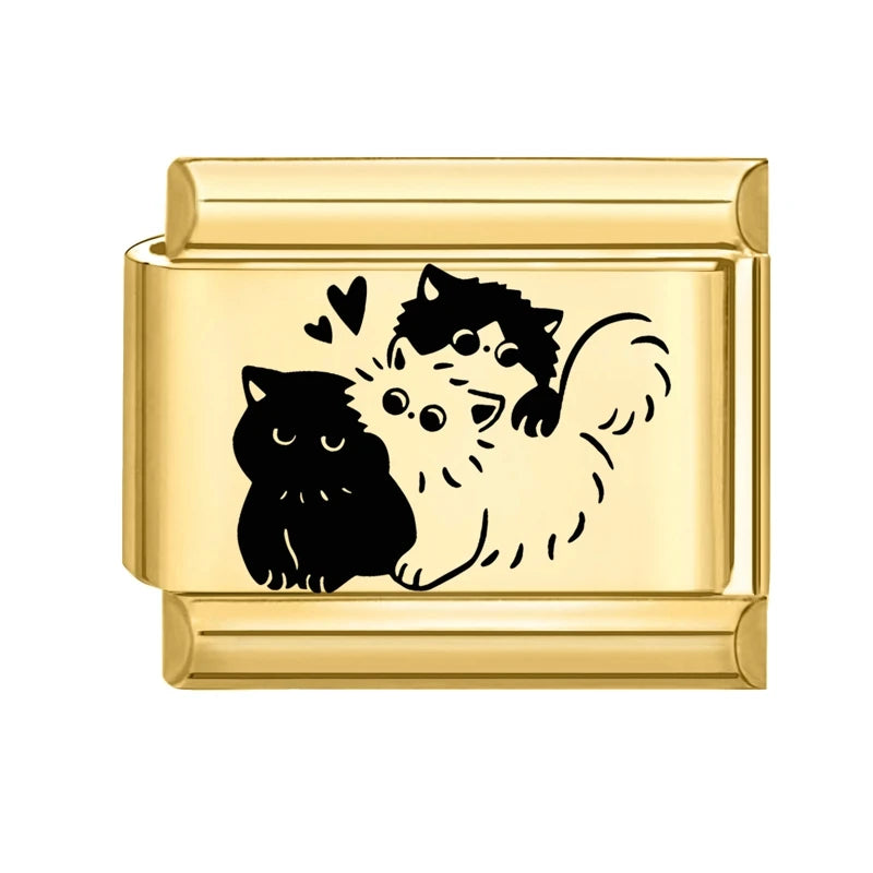 Charm 3 Gatinhos Gold