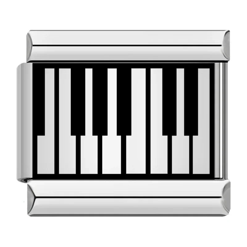 Charm Piano Teclado Prata