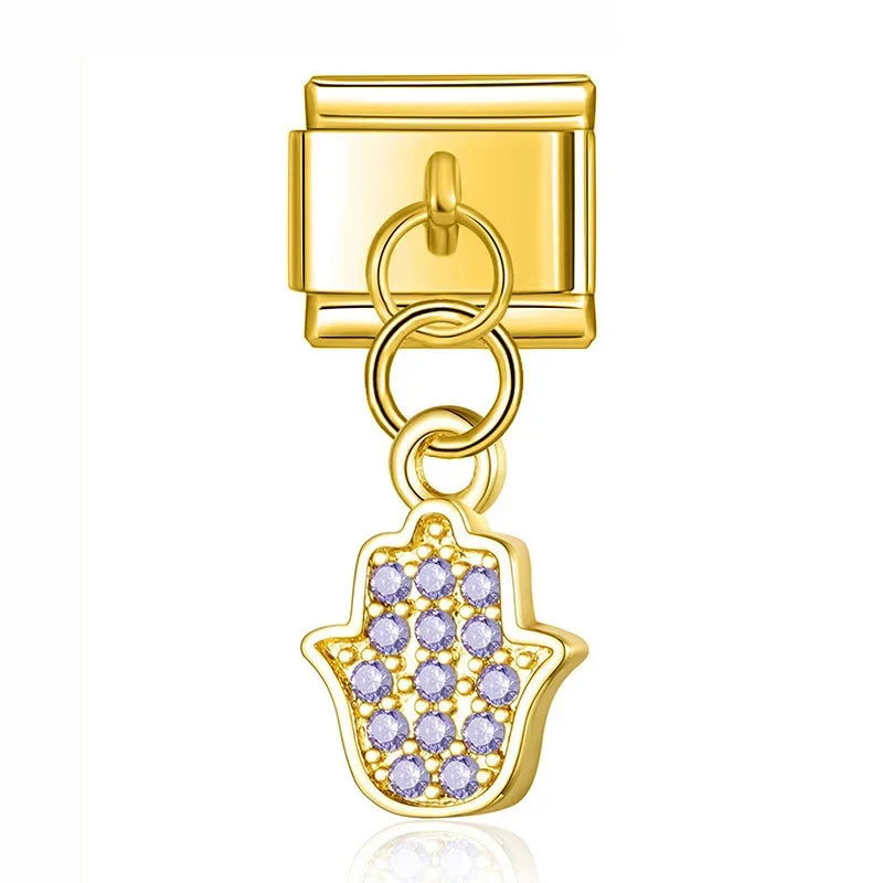 Charm Pendant Mão e Olho (Prata, Rose e Gold)