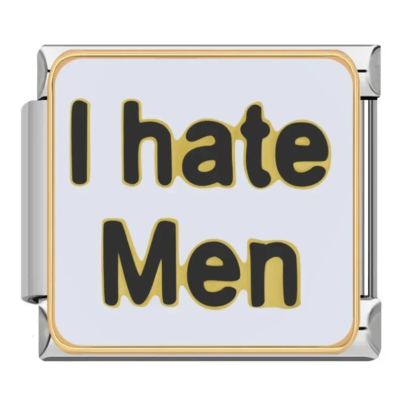 Charm I Hate Men (EU odeios Homens) prata