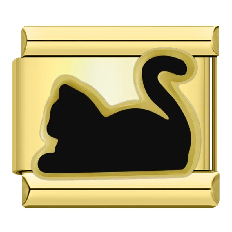 Charm Gato Preto Gold
