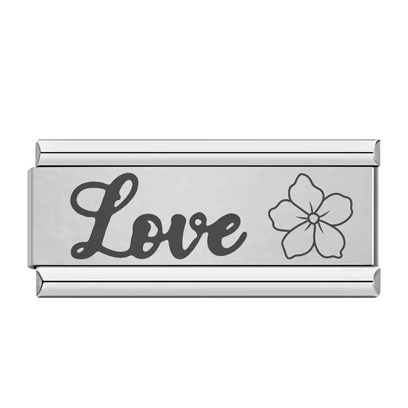 Charm Plaquinha Love Prata