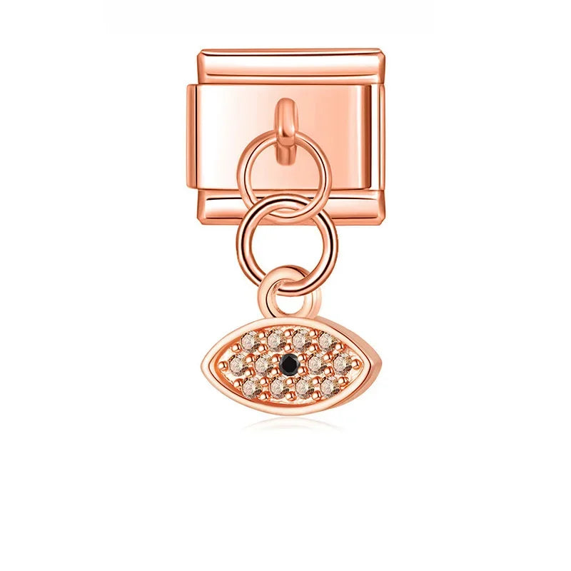 Charm Pendant Mão e Olho (Prata, Rose e Gold)
