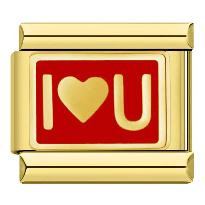 Charm I <3 U Gold