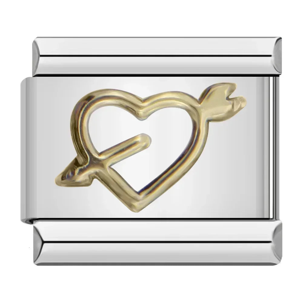 Charms Letras Dourada A Até Z Prata