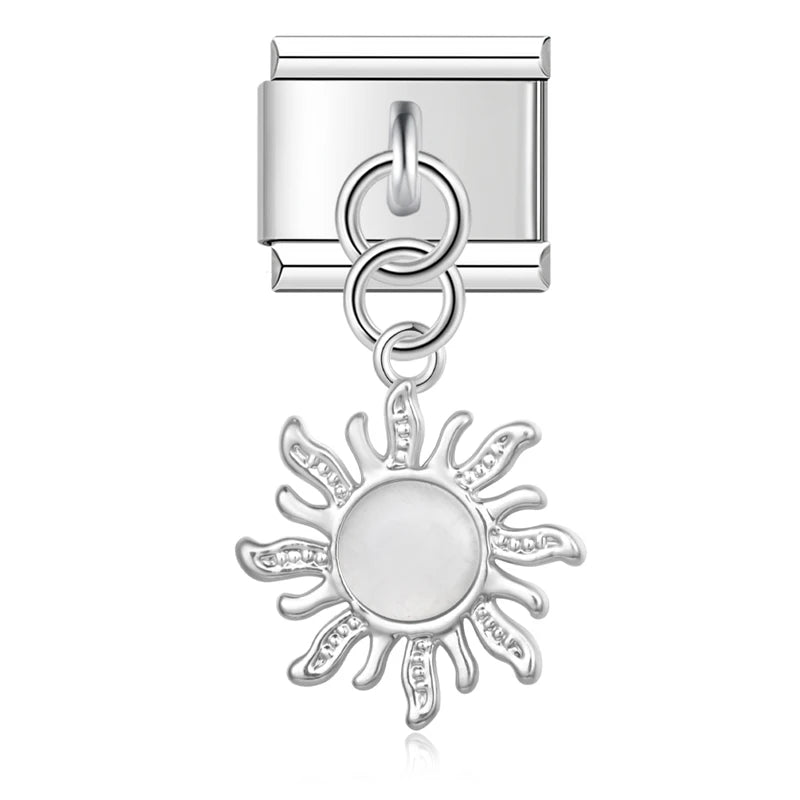 Charms Pendant Sol Colorido (Prata & Gold)