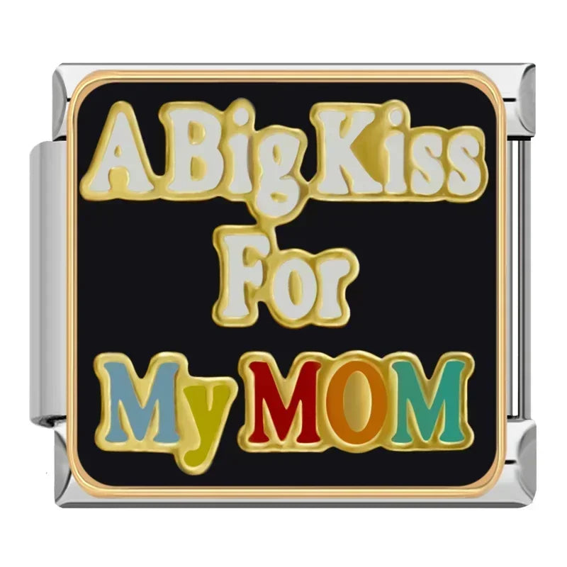 Charm A big kiss for my mom (um grande beijo para minha mãe) prata