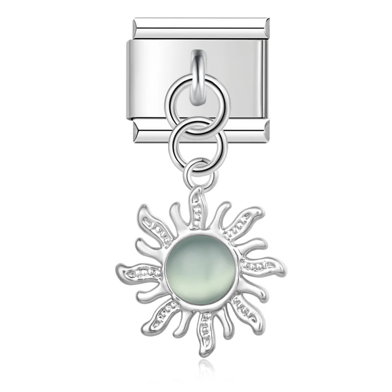 Charms Pendant Sol Colorido (Prata & Gold)