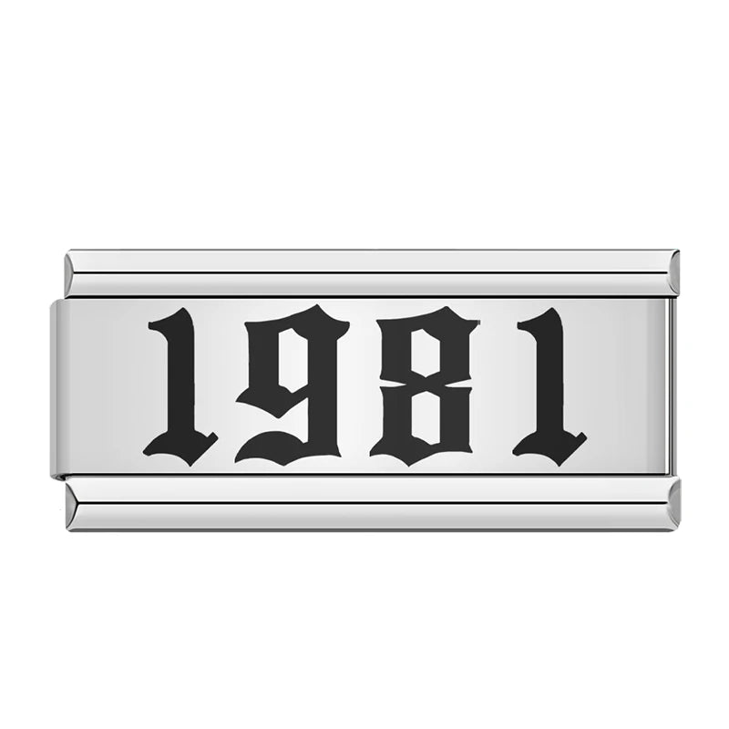 Charms Ano de Nascimento 1980 a 2024 Prata