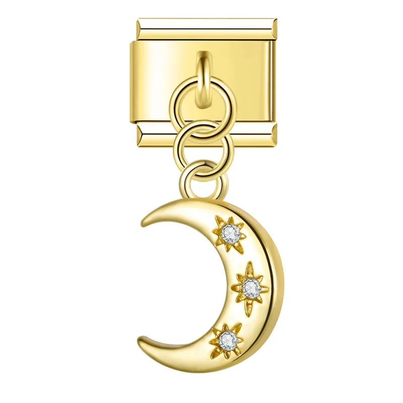 Charms Pendant Mar e Céu Prata e Gold