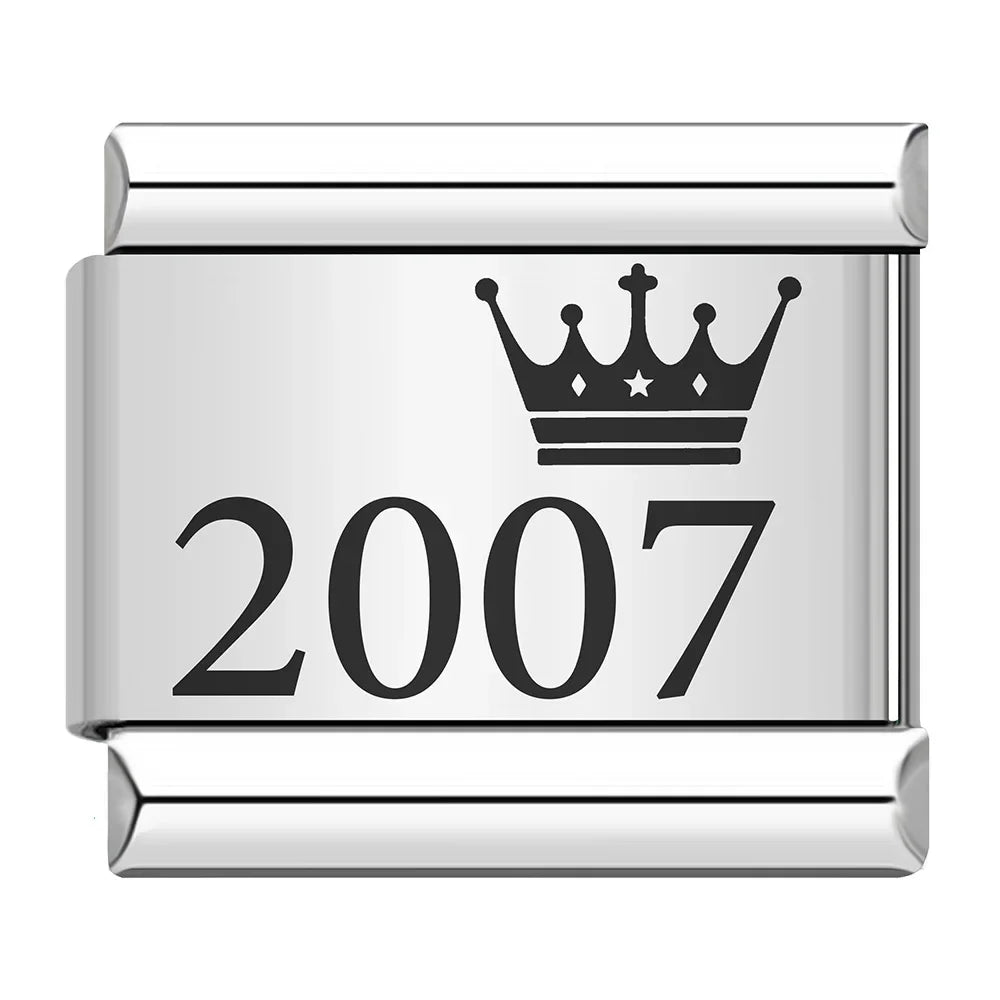Charm Ano com Coroa 1990 a 2010 Prata