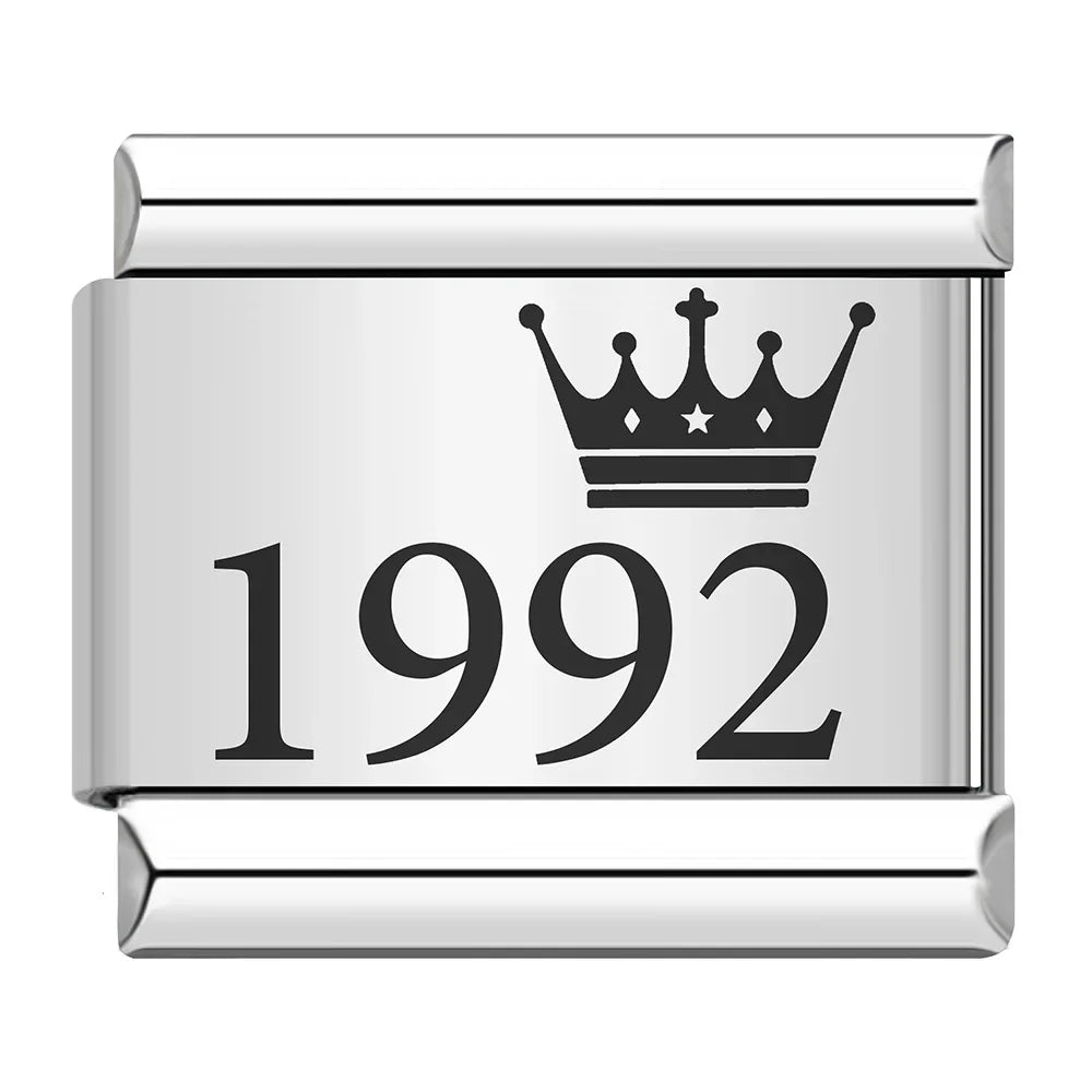 Charm Ano com Coroa 1990 a 2010 Prata