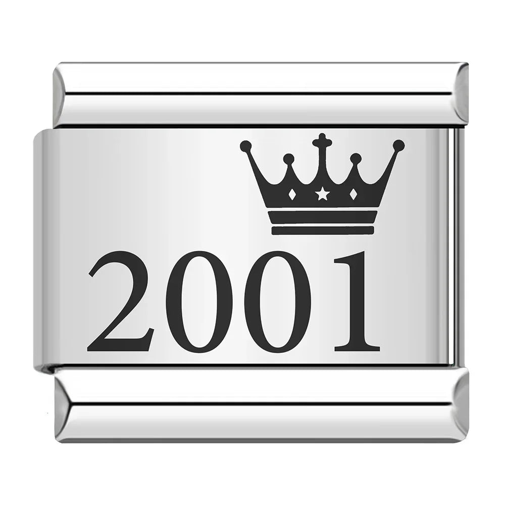 Charm Ano com Coroa 1990 a 2010 Prata