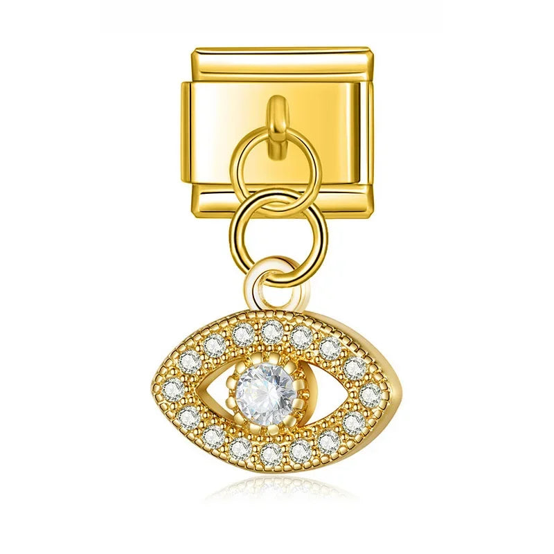 Charm Pendant Mão e Olho (Prata, Rose e Gold)