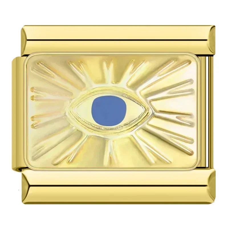 Charm Olho do Sol azul Gold