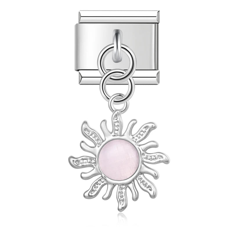 Charms Pendant Sol Colorido (Prata & Gold)