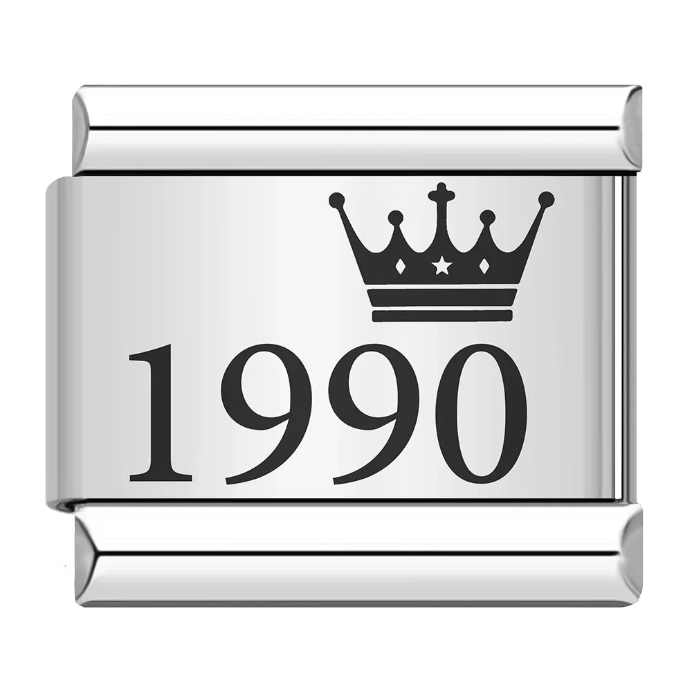 Charm Ano com Coroa 1990 a 2010 Prata