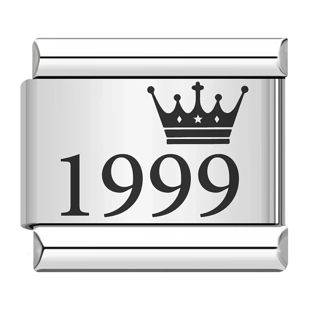 Charm Ano com Coroa 1990 a 2010 Prata