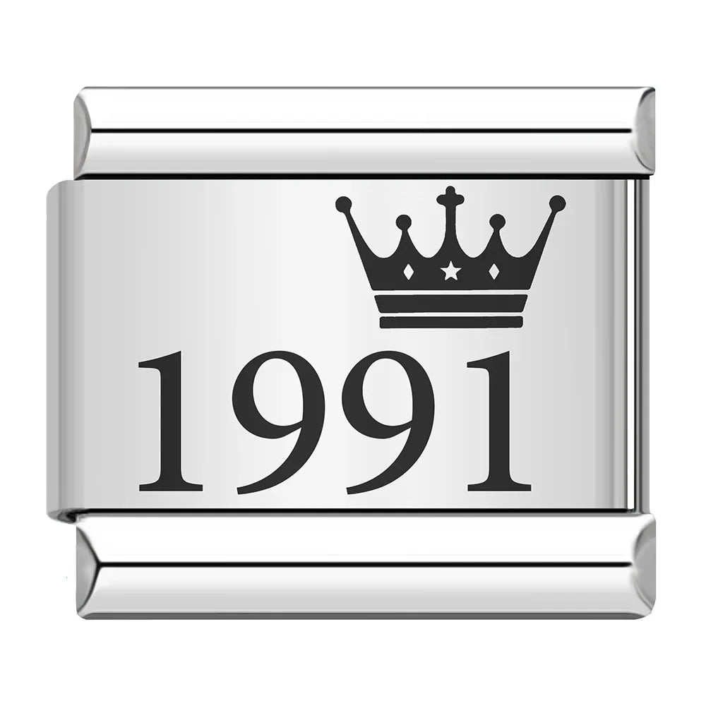 Charm Ano com Coroa 1990 a 2010 Prata