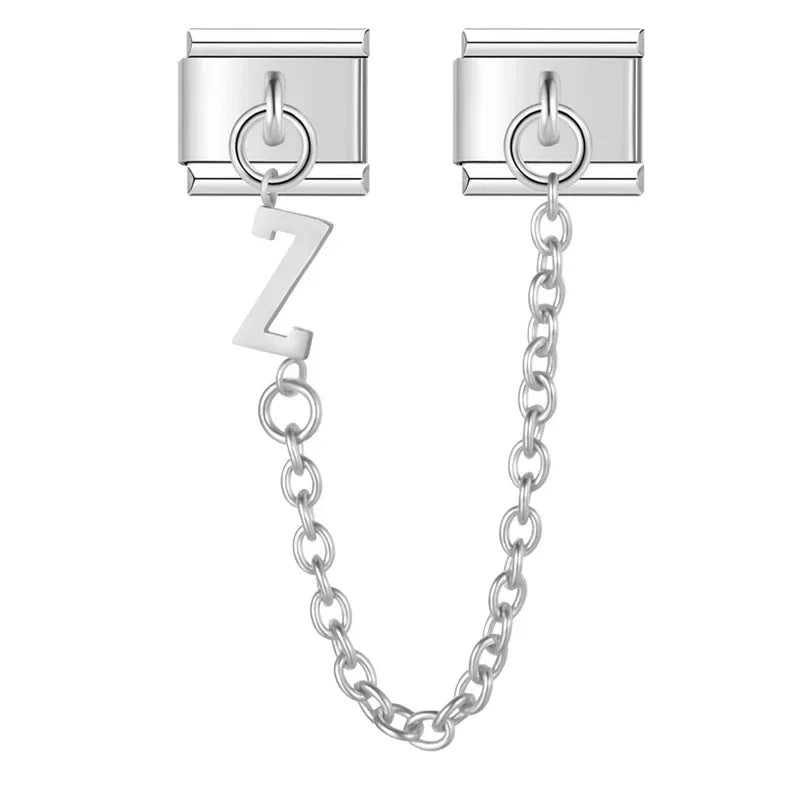Charm Duplo Corrente Letras A até Z Prata