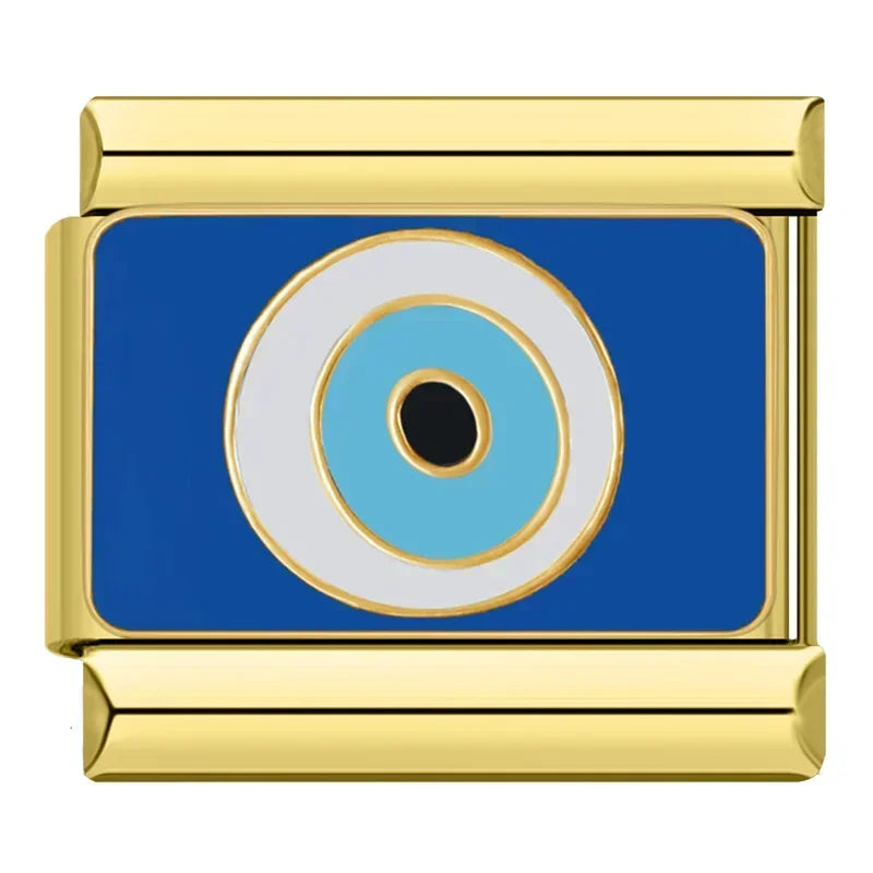 Charm Olho Azul Claro Gold