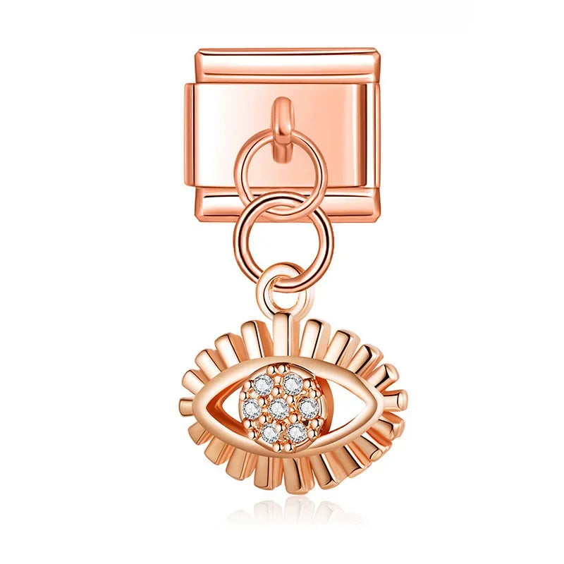 Charm Pendant Mão e Olho (Prata, Rose e Gold)