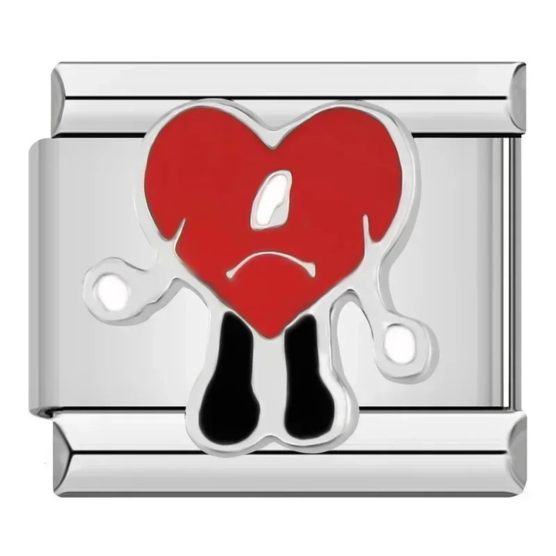 Charm Coração com Perna Prata