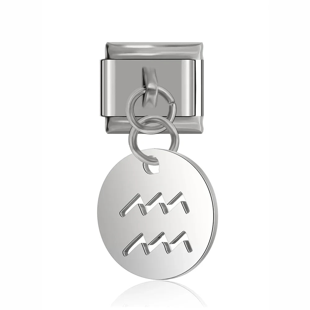 Charm Pendant Signos Redondo Prata