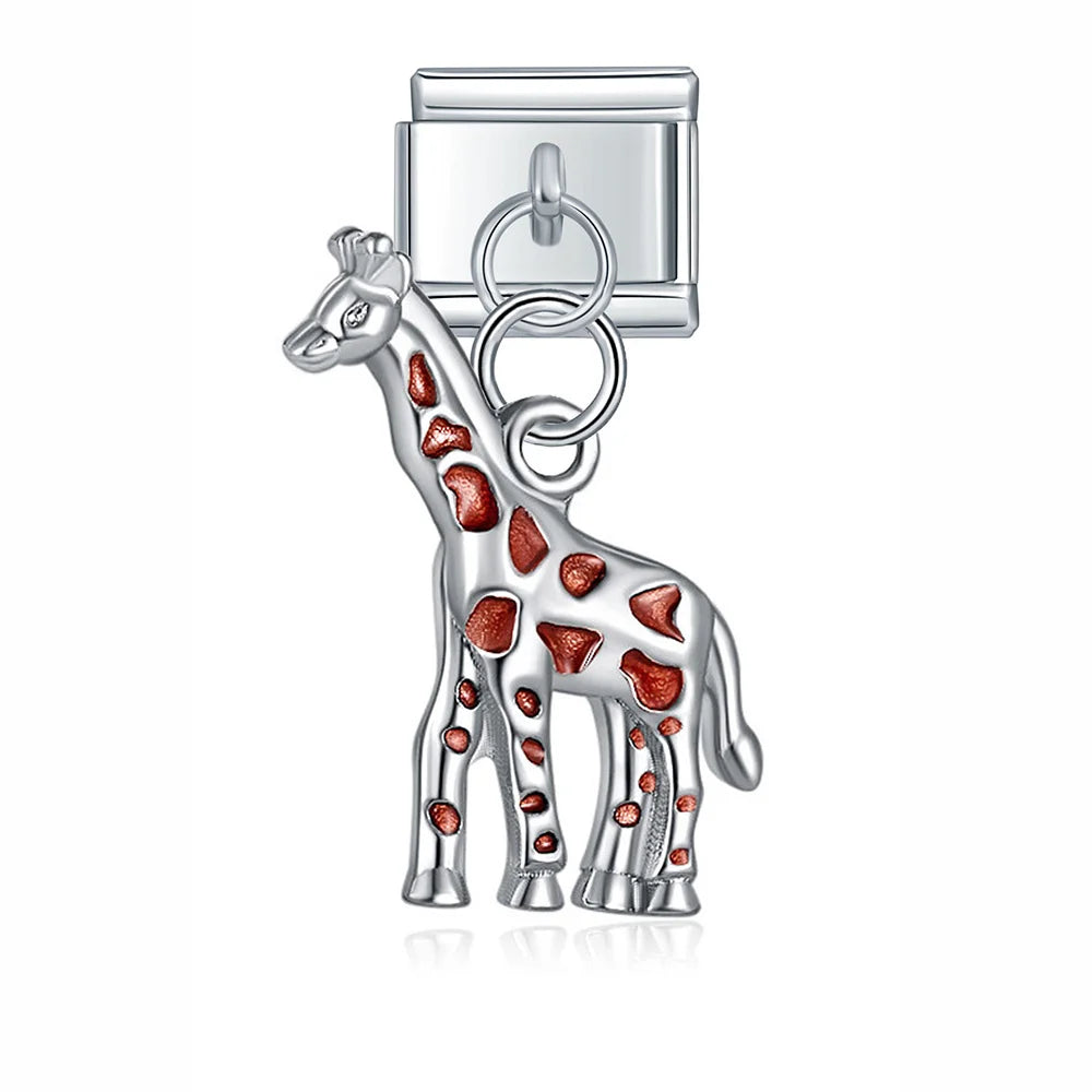 Charm Pendant Girafa Prata