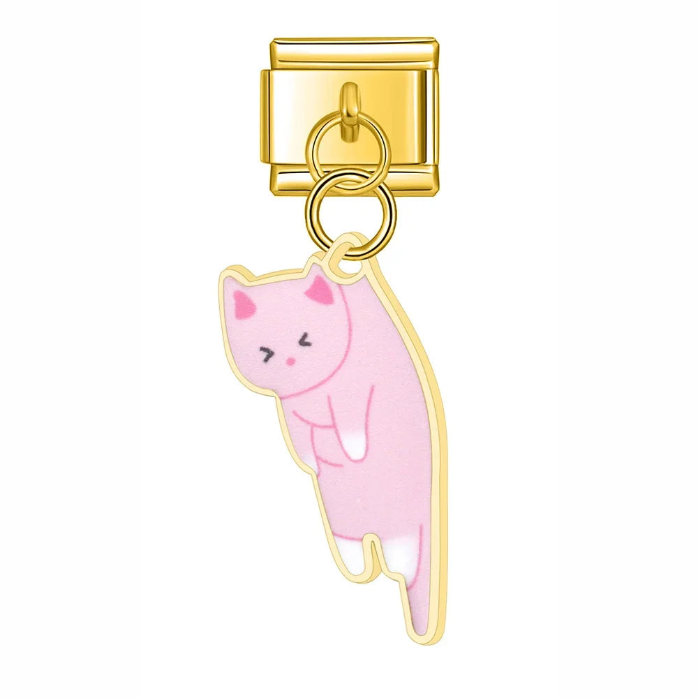 Charm Pendant Gatinhos Pendurados (Diversas Cores) Gold