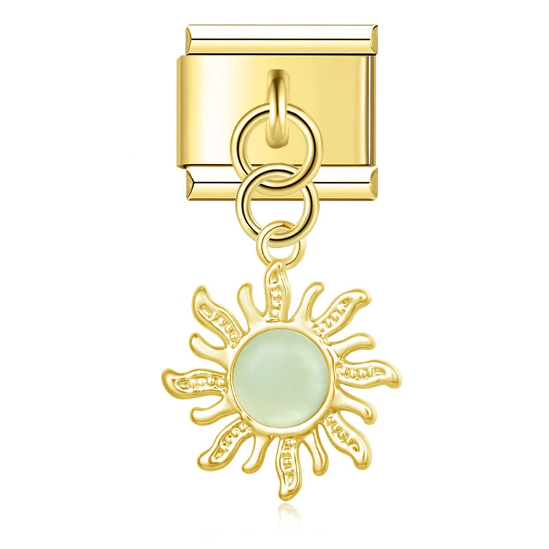 Charms Pendant Sol Colorido (Prata & Gold)
