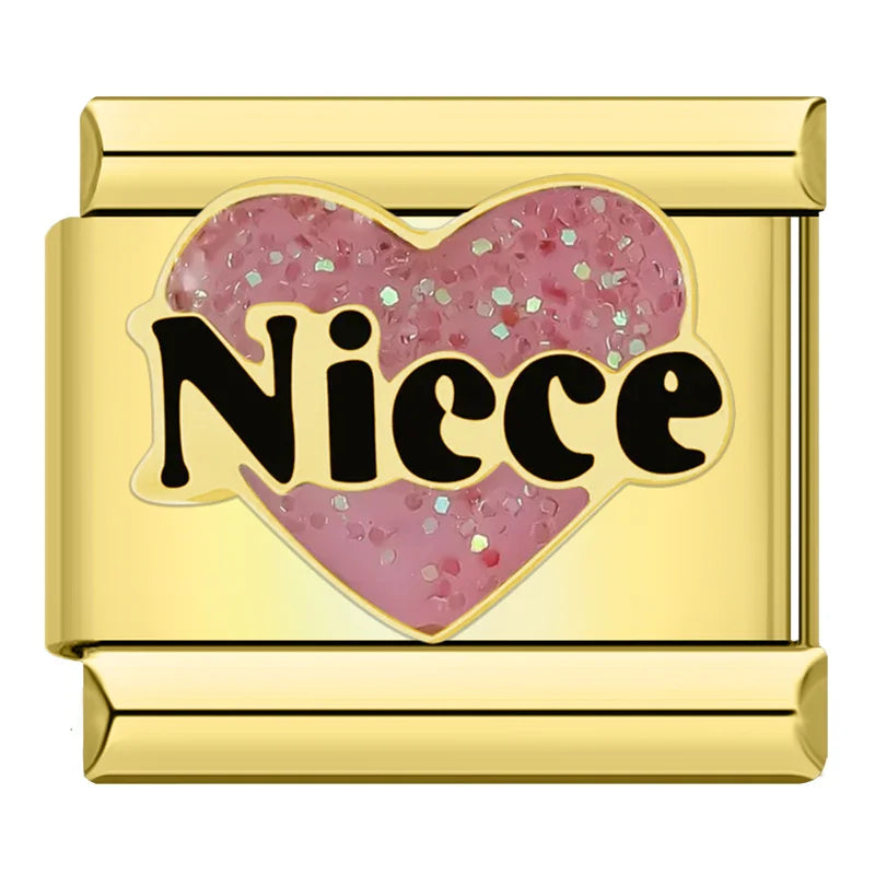 Charm Niece coração (Sobrinha) Gold