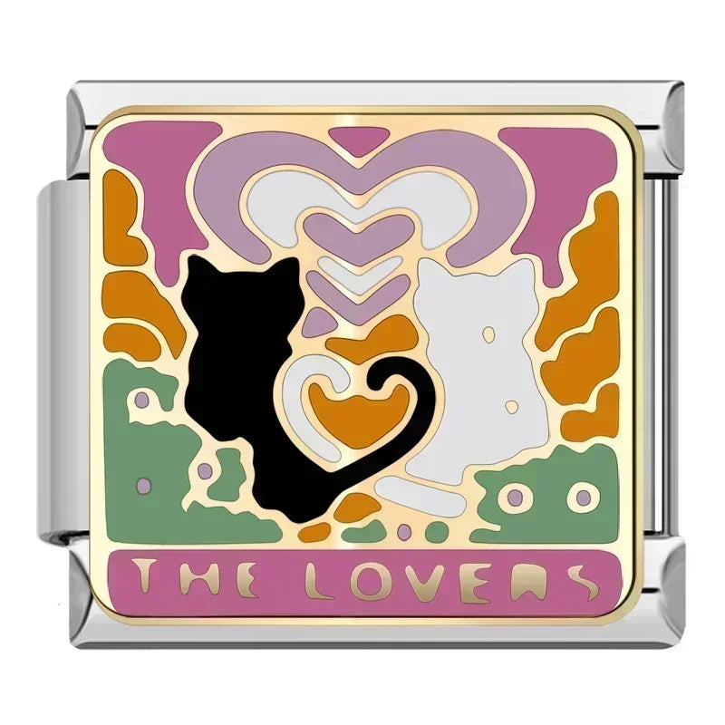 Charm Dois Gatinhos Arte Prata