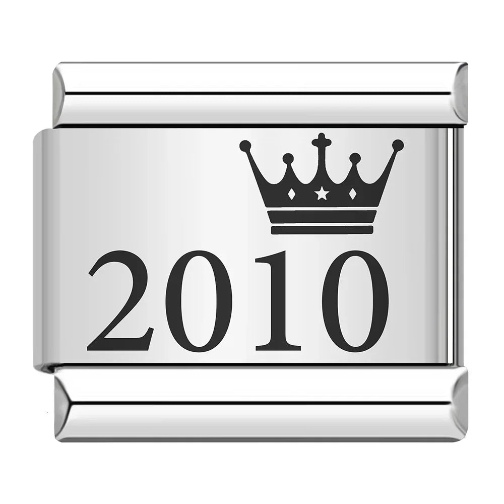 Charm Ano com Coroa 1990 a 2010 Prata