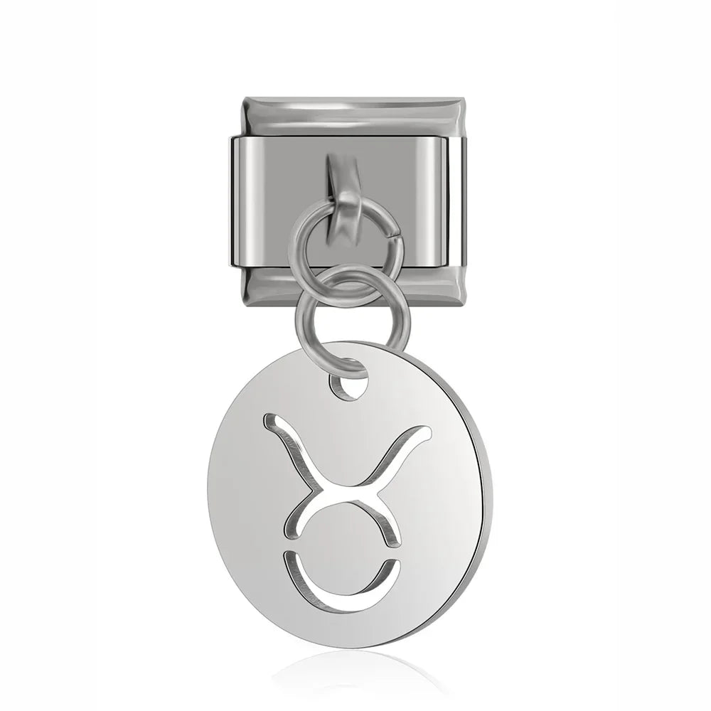 Charm Pendant Signos Redondo Prata