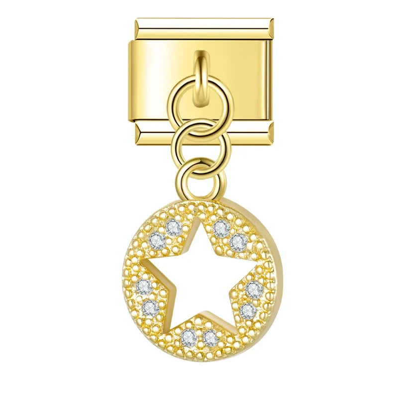 Charms Pendant Mar e Céu Prata e Gold