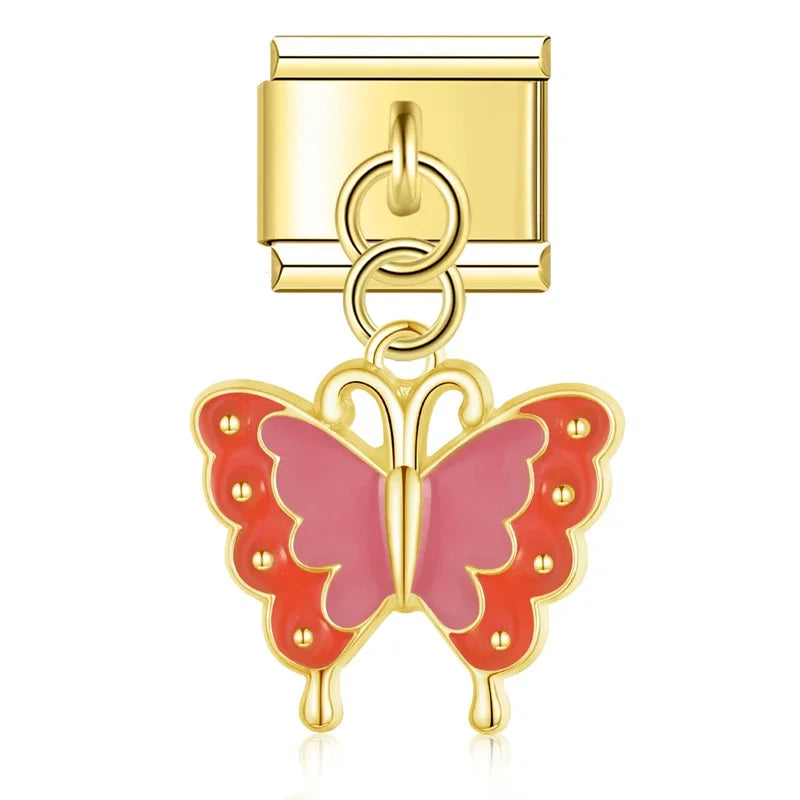 Charm Pendant Borboletas (Diversas Cores) Gold