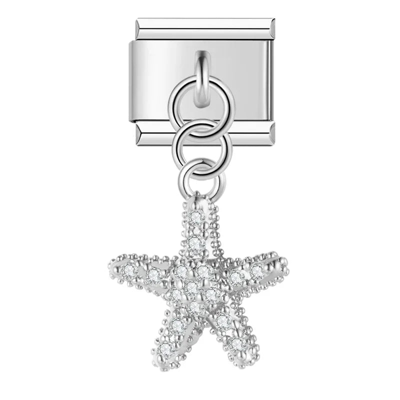 Charms Pendant Mar e Céu Prata e Gold
