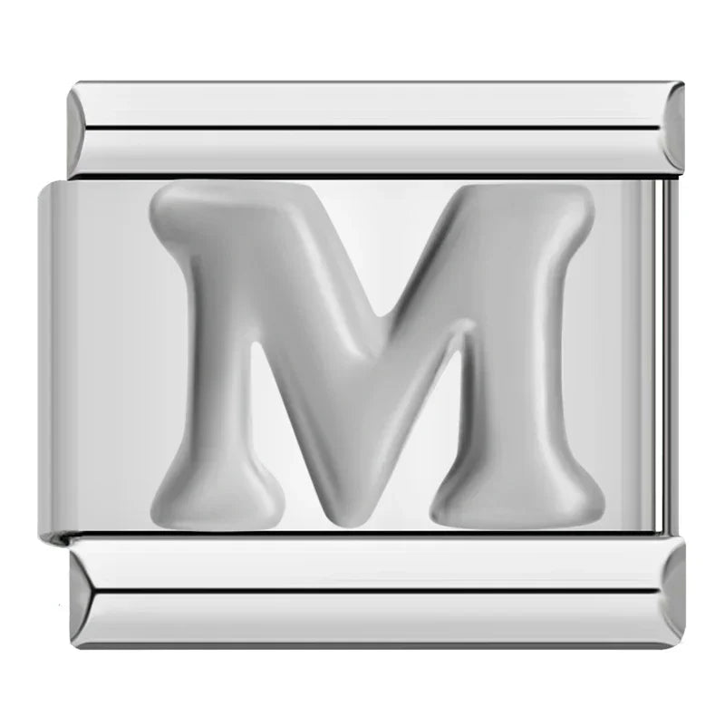 Charms Letras Prata de A Até Z Prata